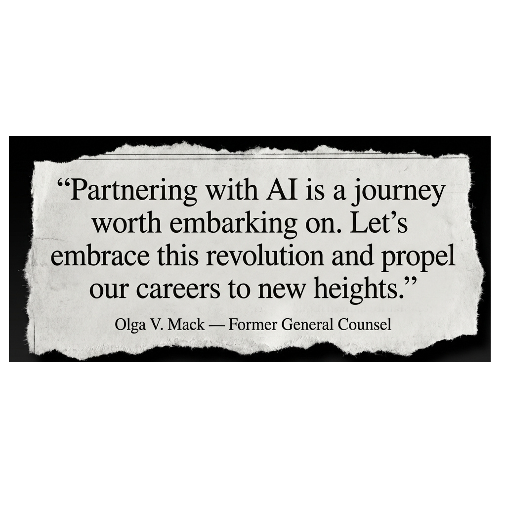 Olga V. Mack - Partnering with AI is a journey worth embarking on. Let's embrace this revolution and propel our careers to new heights